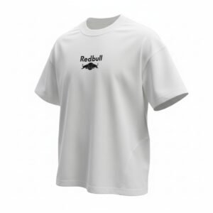 تيشرت رجالي أبيض بشعار ريد بول باللون الأسود – White Red Bull T-Shirt