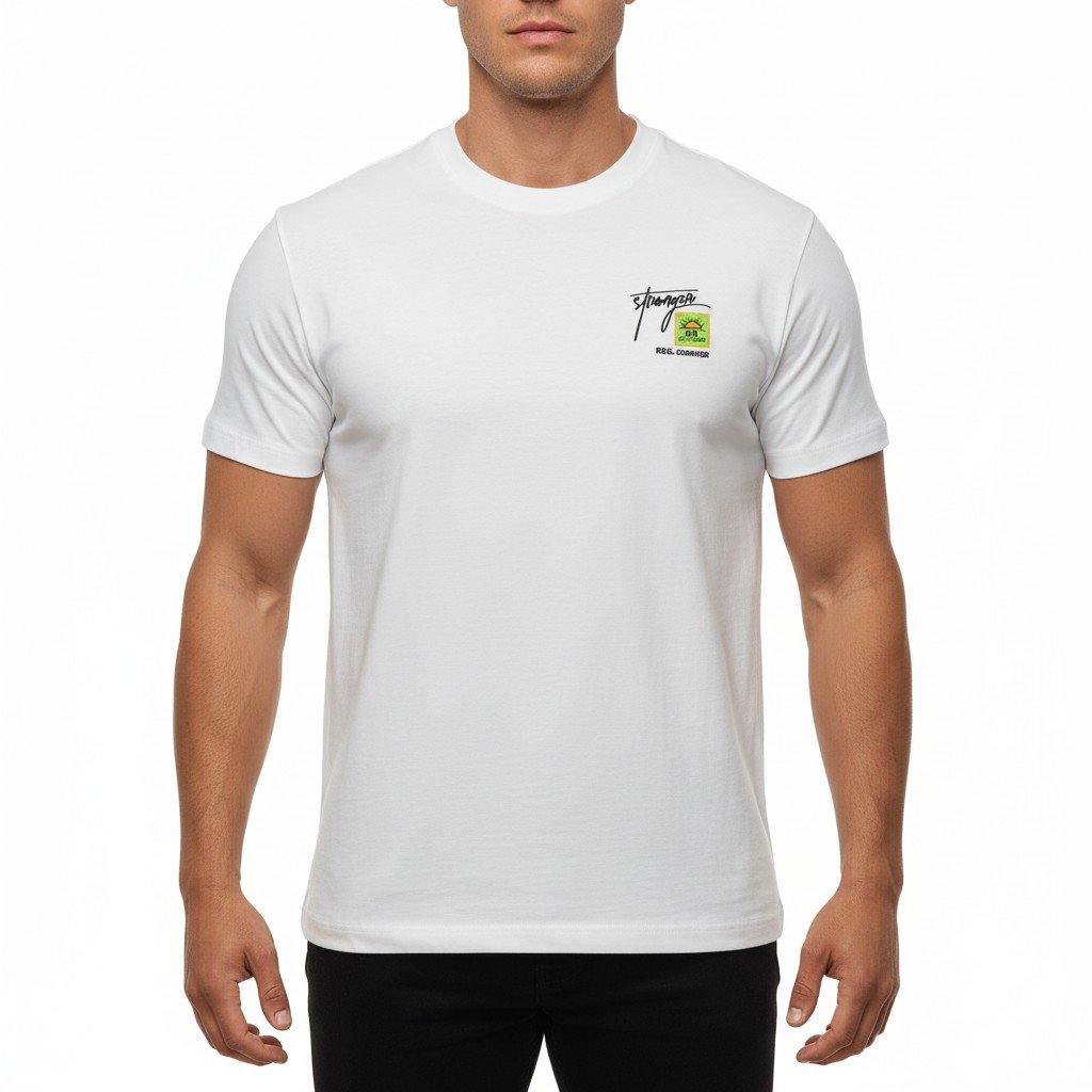 تيشرت رجالي أبيض بطبعة Stronger وشخصية الدراجة – White Stronger Graphic T-Shirt - الصورة 2