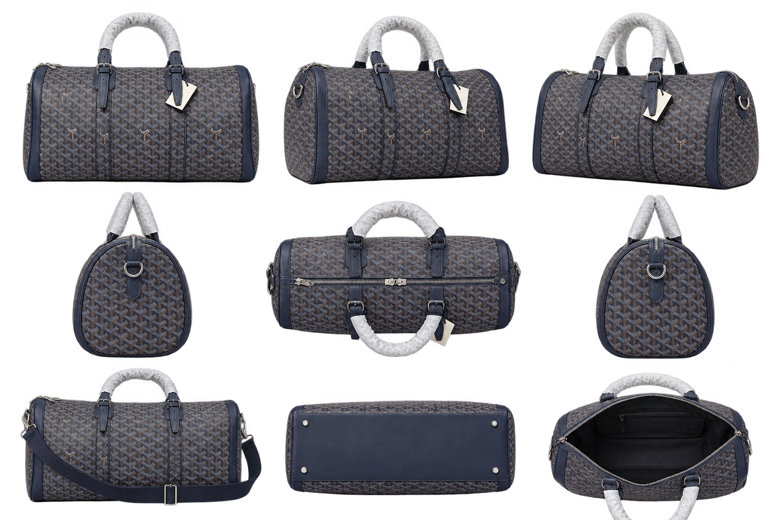 حقيبة سفر غويارد كلاسيكية باللون الكحلي – Goyard Navy Travel Duffle Bag - الصورة 2