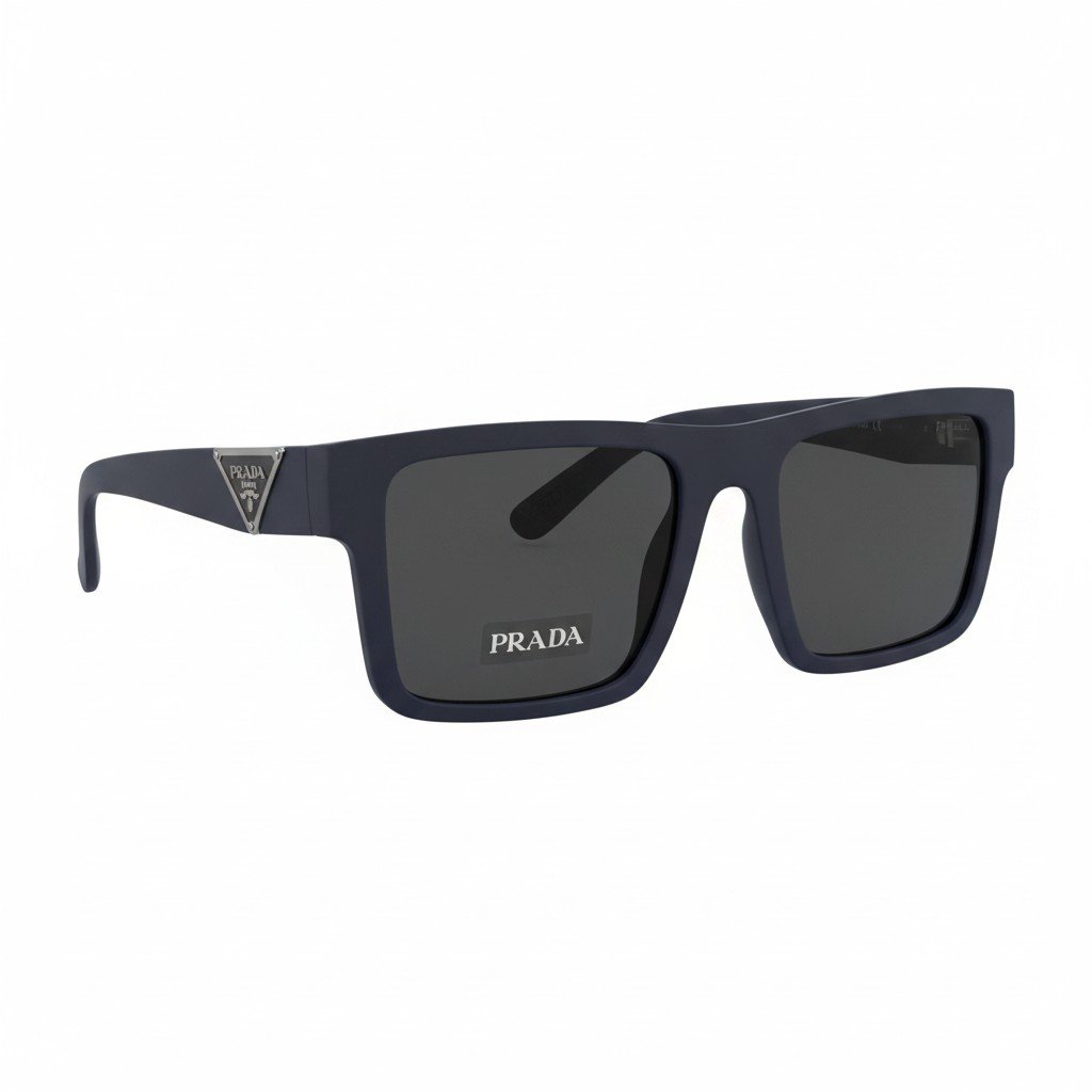 نظارة شمسية رجالية برادا بشعار المثلث الإطار الكحلي – Prada Rectangle Blue Sunglasses - الصورة 2