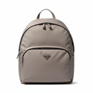 حقيبة ظهر برادا نايلون باللون الرمادي الفاتح – Prada Beige Grey Nylon Backpack