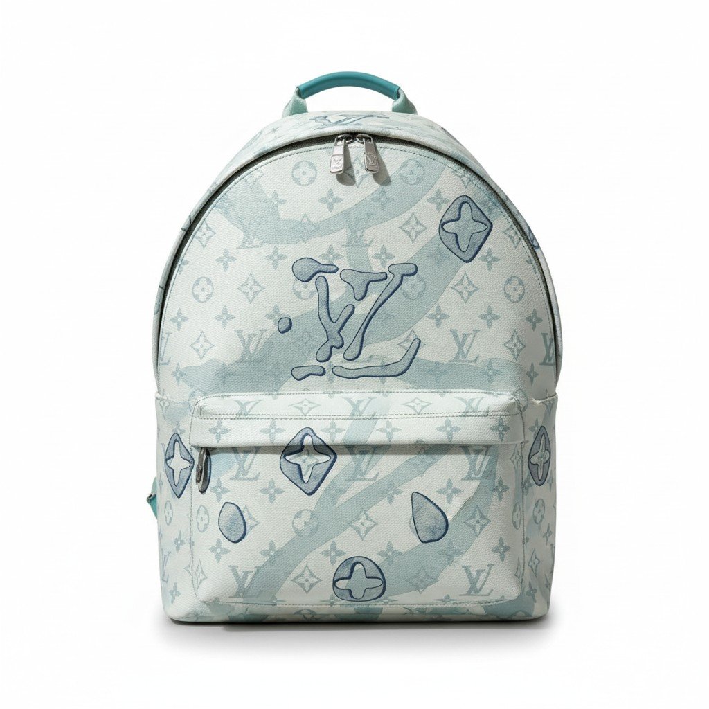 حقيبة ظهر لويس فيتون بنقشة مونوغرام مموهة باللون الأزرق – Louis Vuitton Blue Camo Monogram Backpack