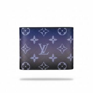 محفظة لويس فيتون رجالية بنقشة المونوغرام المدرجة باللون الأزرق – Louis Vuitton Monogram Gradient Blue Multiple Wallet
