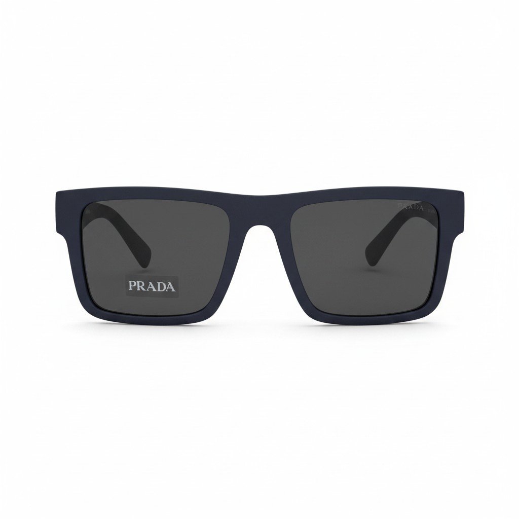 نظارة شمسية رجالية برادا بشعار المثلث الإطار الكحلي – Prada Rectangle Blue Sunglasses