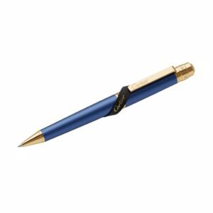 قلم كارتير فاخر باللون الأزرق الكحلي والتفاصيل الذهبية – Cartier Blue & Gold Ballpoint Pen
