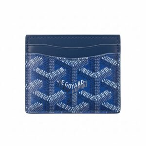 حاملة بطاقات جويارد سانت سولبيس بالنقشة الشهيرة باللون الأزرق الكحلي – Goyard Saint Sulpice Card Holder Blue