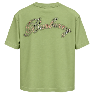 تيشيرت بربري رجالي أخضر فاتح بشعار خلفي مطرز – Burberry Green Logo T-Shirt