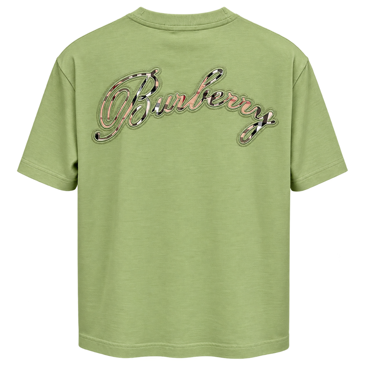 تيشيرت بربري رجالي أخضر فاتح بشعار خلفي مطرز – Burberry Green Logo T-Shirt