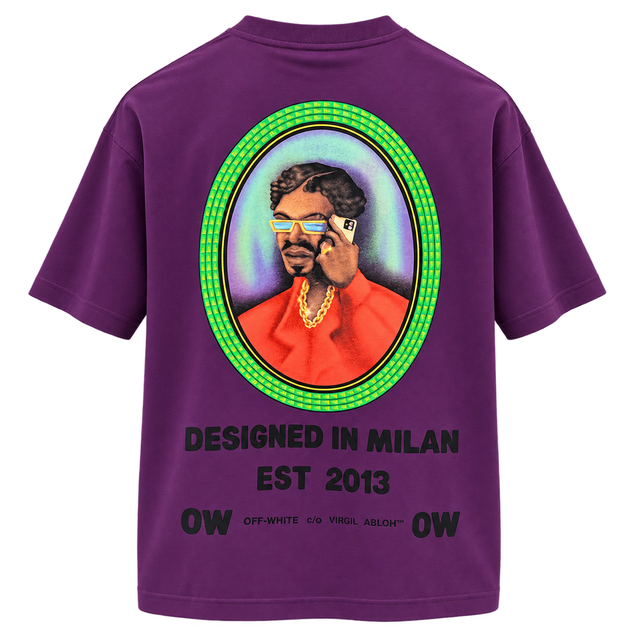 تيشيرت أوف وايت رجالي بنفسجي بطبعة فنية خلفية – Off-White Purple Graphic T-Shirt