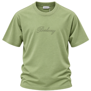 تيشرت قطني بربري باللون الأخضر الزيتي وتطريز كلاسيكي – Burberry Sage Green Cotton T-Shirt