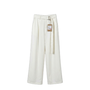 بنطلون كوري كلاسيك واسع بحزام أنيق – Korean Classic Wide-Leg Trousers with Belt