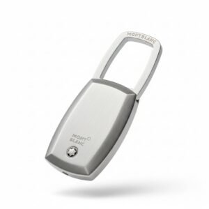 ميدالية مفاتيح مون بلان فضية معدنية بقلادة وقفل محفور – Montblanc Silver Key Fob / Key Ring