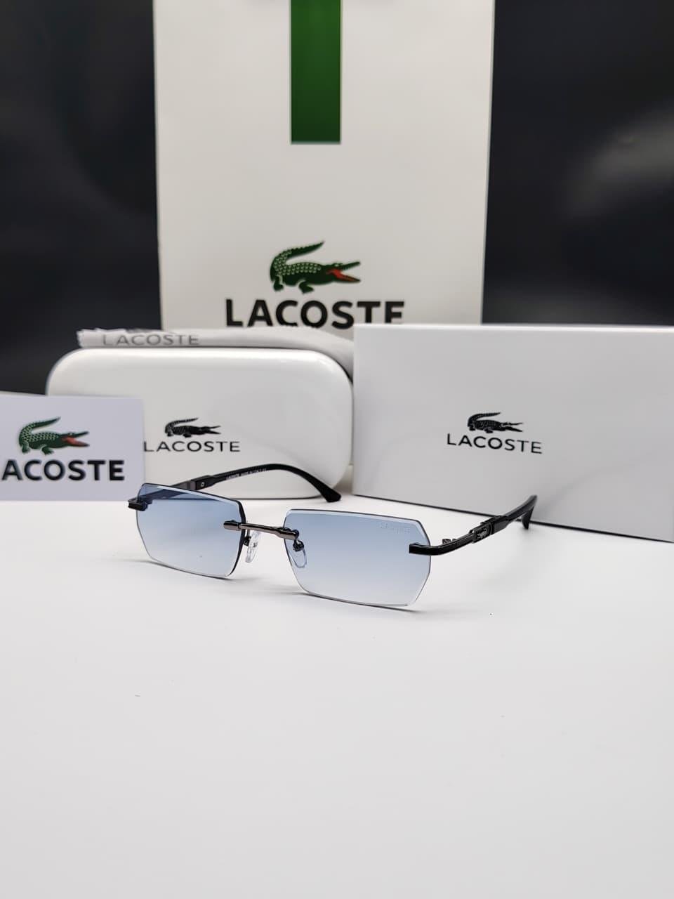 نظارة شمسية لاكوست بإطار معدني وعدسات متدرجة الأزرق – Lacoste Rimless Blue Gradient Sunglasses