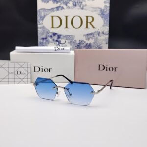 نظارة شمسية ديور بإطار معدني وعدسات زرقاء متدرجة – Dior Rimless Blue Gradient Sunglasses