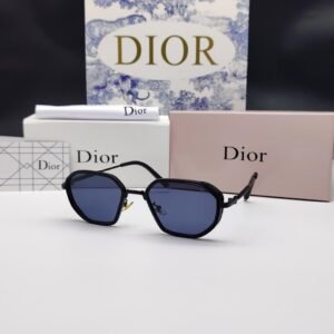 نظارات شمسية رجالية سوداء بإطار سداسي هندسي من ديور Dior Black Hexagonal Sunglasses